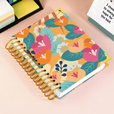 Wholesale custom printed spiral bound planner notebook with colorful cover
