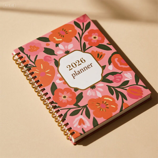Wholesale custom printed spiral bound planner notebook with colorful cover