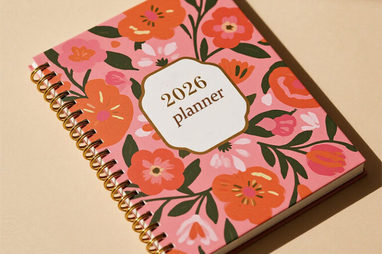 Wholesale custom printed spiral bound planner notebook with colorful cover