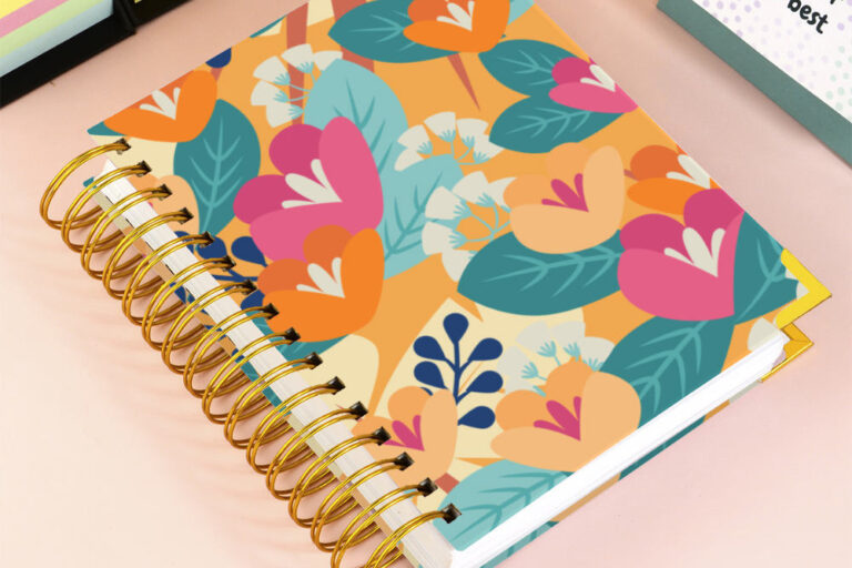 Wholesale custom printed spiral bound planner notebook with colorful cover