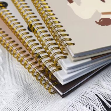 Custom hardcover weekly planner spiral bound booklet with colorful design